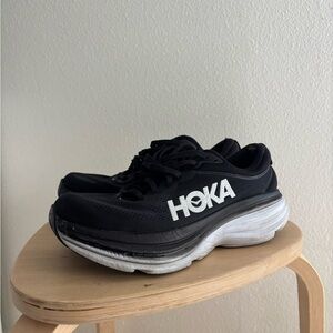 Hoka Black and White Athletic Sneakers